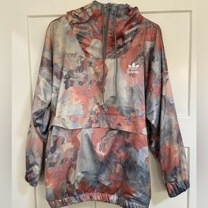 Adidas water color satin jacket